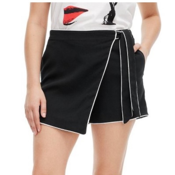 Diane Von Furstenberg Black Wrap Skort - Picture 1 of 5
